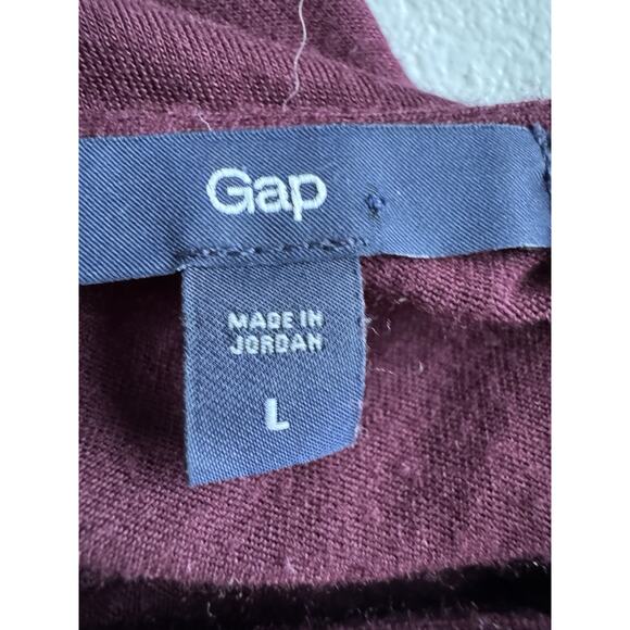 4 for $10 Gap Maroon Yoga V Back Long Top L - Picture 3 of 4